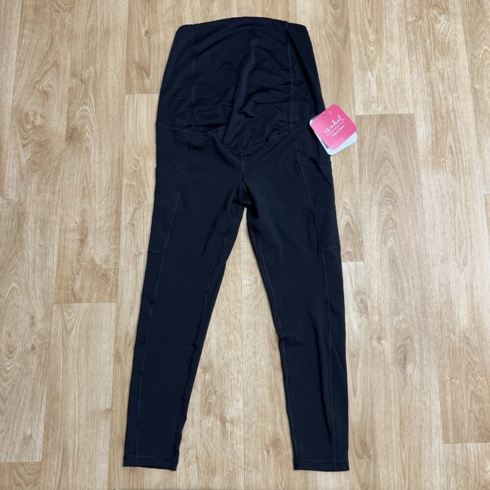 ISABEL MATERNITY ACTIVE LEGGINGS OVER BELLY STRETCH POCKETS SIZE S ANKLE NWT